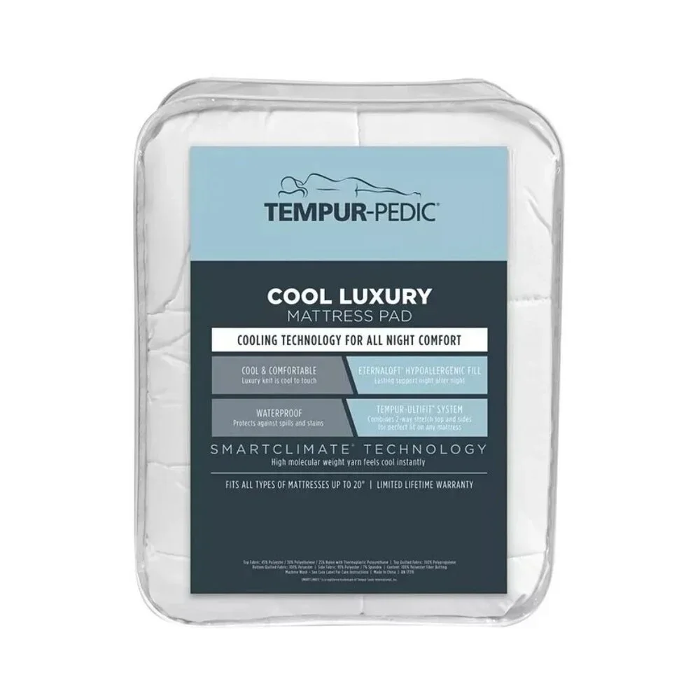 Tempur Pedic Cool Luxury Mattress Pad King Cooling Waterproof MSRP $269